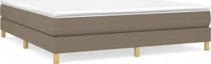 vidaXL Łóżko kontynentalne, kolor taupe, obite tkaniną, 160x200 cm 2