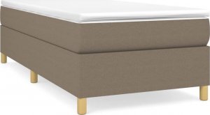 vidaXL Łóżko kontynentalne, kolor taupe, obite tkaniną, 90x200 cm 2
