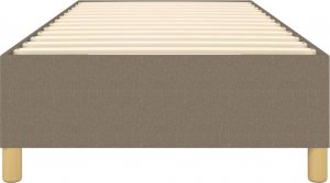 vidaXL Łóżko kontynentalne, kolor taupe, obite tkaniną, 90x200 cm 5