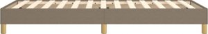 vidaXL Łóżko kontynentalne, kolor taupe, obite tkaniną, 90x200 cm 6
