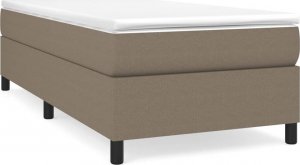 vidaXL Łóżko kontynentalne, kolor taupe, obite tkaniną, 90x200 cm 2