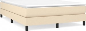 vidaXL Łóżko kontynentalne, kremowe, tapicerowane tkaniną, 140x200 cm 2