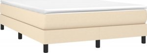 vidaXL Łóżko kontynentalne, kremowe, tapicerowane tkaniną, 140x200 cm 3