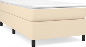 vidaXL Łóżko kontynentalne, kremowe, tapicerowane tkaniną, 90x200 cm 2