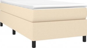 vidaXL Łóżko kontynentalne, kremowe, tapicerowane tkaniną, 90x200 cm 3