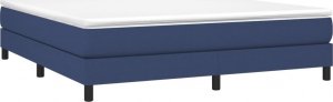 vidaXL Łóżko kontynentalne, niebieskie, obite tkaniną, 160x200 cm 3