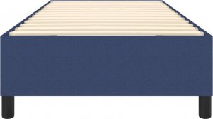 vidaXL Łóżko kontynentalne, niebieskie, obite tkaniną, 90x200 cm 5