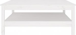 vidaXL Stolik kawowy, biały, 100x100x40 cm, lite drewno sosnowe 3