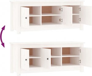 vidaXL vidaXL Szafka na buty, biała, 110x38x45,5 cm, lite drewno sosnowe 6