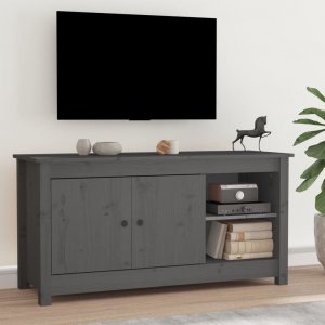 vidaXL vidaXL Szafka pod telewizor, szara, 103x36,5x52 cm, drewno sosnowe 1