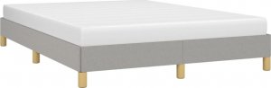 vidaXL vidaXL Rama łóżka, jasnoszara, 140 x 200 cm, tapicerowana tkaniną 3