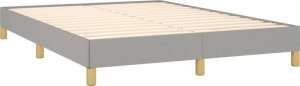 vidaXL vidaXL Rama łóżka, jasnoszara, 140 x 200 cm, tapicerowana tkaniną 4