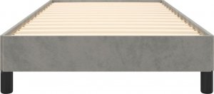 vidaXL vidaXL Rama łóżka, jasnoszara, 90 x 200 cm, tapicerowana aksamitem 5