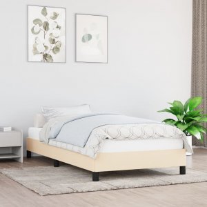 vidaXL vidaXL Rama łóżka, kremowa, 80 x 200 cm, tapicerowana tkaniną 1
