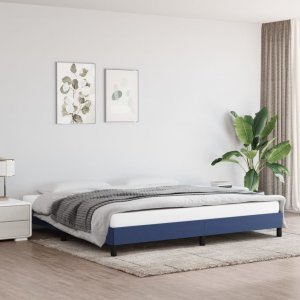 vidaXL vidaXL Rama łóżka, niebieska, 200x200 cm, obita tkaniną 1
