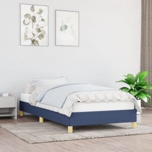 vidaXL vidaXL Rama łóżka, niebieska, 90 x 200 cm, tapicerowana tkaniną 1