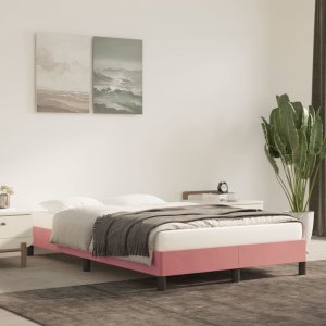 vidaXL vidaXL Rama łóżka, różowa, 120 x 200 cm, tapicerowana aksamitem 1