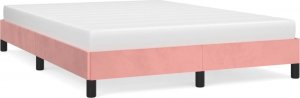 vidaXL vidaXL Rama łóżka, różowa, 140 x 200 cm, tapicerowana aksamitem 2