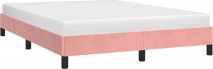 vidaXL vidaXL Rama łóżka, różowa, 140 x 200 cm, tapicerowana aksamitem 3