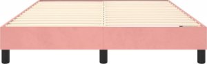 vidaXL vidaXL Rama łóżka, różowa, 140x200 cm, tapicerowana aksamitem 5
