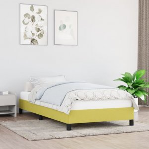 vidaXL vidaXL Rama łóżka, zielona, 90 x 200 cm, tapicerowana tkaniną 1