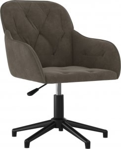 Krzesło biurowe vidaXL vidaXL Obrotowe krzesło biurowe, ciemnoszare, tapicerowane aksamitem 1