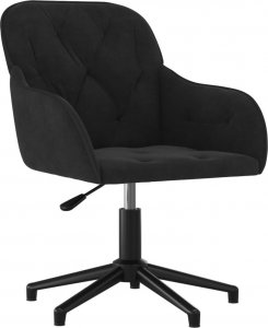 Krzesło biurowe vidaXL vidaXL Obrotowe krzesło biurowe, czarne, tapicerowane aksamitem 1