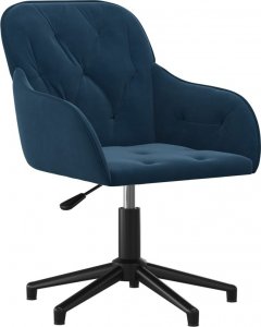 Krzesło biurowe vidaXL vidaXL Obrotowe krzesło biurowe, niebieskie, tapicerowane aksamitem 1