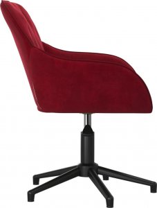 Krzesło biurowe vidaXL vidaXL Obrotowe krzesło biurowe, winna czerwień, obite aksamitem 3