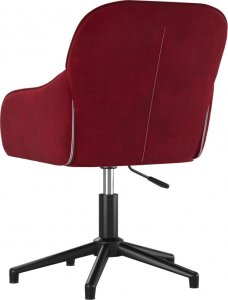 Krzesło biurowe vidaXL vidaXL Obrotowe krzesło biurowe, winna czerwień, obite aksamitem 4