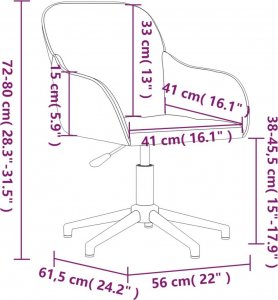 Krzesło biurowe vidaXL vidaXL Obrotowe krzesło biurowe, winna czerwień, obite aksamitem 8