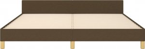 vidaXL Rama łóżka z zagłówkiem, ciemnobrązowa 180x200 cm obita tkaniną 5