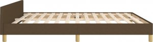 vidaXL Rama łóżka z zagłówkiem, ciemnobrązowa 180x200 cm obita tkaniną 6