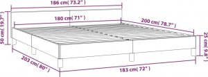 vidaXL Rama łóżka z zagłówkiem, ciemnobrązowa 180x200 cm obita tkaniną 9