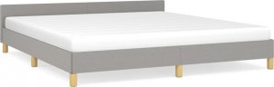 vidaXL Rama łóżka z zagłówkiem, jasnoszara, 180x200 cm, obita tkaniną 2