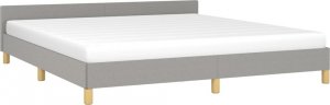 vidaXL Rama łóżka z zagłówkiem, jasnoszara, 180x200 cm, obita tkaniną 3