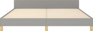 vidaXL Rama łóżka z zagłówkiem, jasnoszara, 180x200 cm, obita tkaniną 5