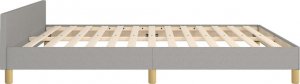vidaXL Rama łóżka z zagłówkiem, jasnoszara, 180x200 cm, obita tkaniną 6