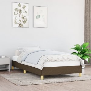 vidaXL vidaXL Rama łóżka, ciemnobrązowa, 90 x 200 cm, tapicerowana tkaniną 1