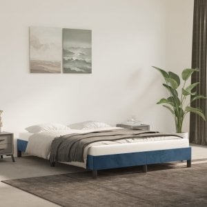 vidaXL vidaXL Rama łóżka, ciemnoniebieska, 140x190 cm, aksamitna 1