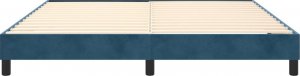 vidaXL Łóżko kontynentalne, ciemnoniebieska, 160x200cm obite aksamitem 5