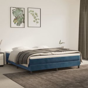 vidaXL vidaXL Rama łóżka, ciemnoniebieska, 180x200 cm, tapicerowana aksamitem 1