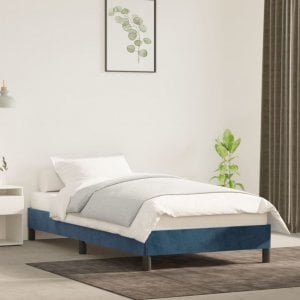 vidaXL vidaXL Rama łóżka, ciemnoniebieska, 90x200 cm, tapicerowana aksamitem 1