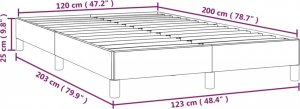 vidaXL vidaXL Rama łóżka, ciemnoszara, tapicerowana aksamitem, 120 x 200 cm 9