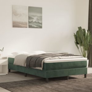 vidaXL vidaXL Rama łóżka, ciemnozielona, 120x200 cm, tapicerowana aksamitem 1