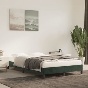 vidaXL vidaXL Rama łóżka, ciemnozielona, 120x200 cm, tapicerowana aksamitem 1