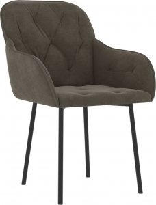vidaXL vidaXL Krzesła stołowe, 2 szt., ciemnoszare, obite aksamitem 3