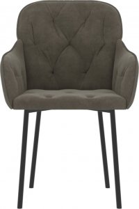 vidaXL vidaXL Krzesła stołowe, 2 szt., ciemnoszare, obite aksamitem 4