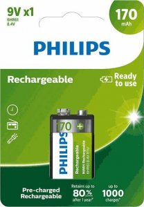 Philips PHILIPS 9VB1A17/10 AKUMULATOR 8,4V 6F22 170MAH 9V 1