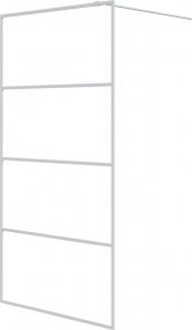 vidaXL Ścianka prysznicowa, biała, 100x195 cm przezroczyste szkło ESG 2